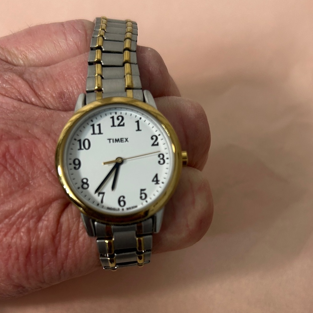 Timex Women’s Two-Tone Gold and Silver Stainless Steel Watch with White Dial